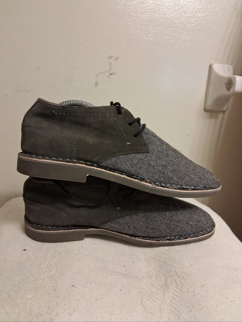 Men's Gray KENNETH COLE REACTION Herringbone Lace-Up Shoes size 11 M